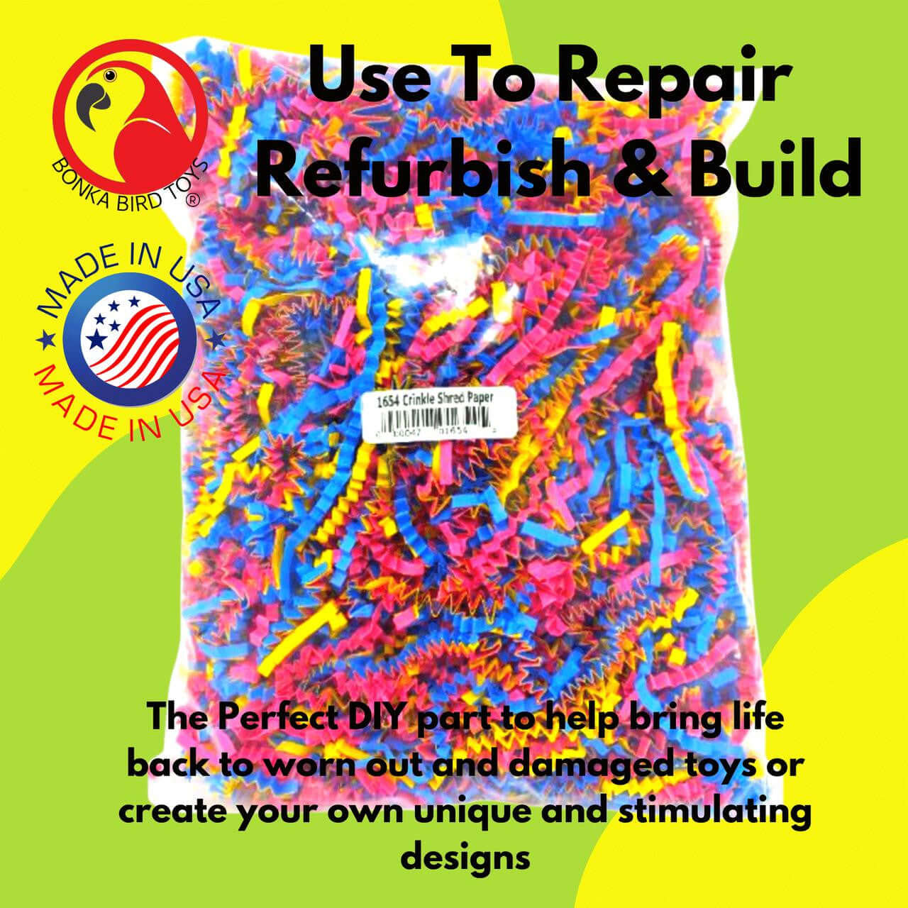 1654 Crinkle Shred Paper - Bonka Bird Toys