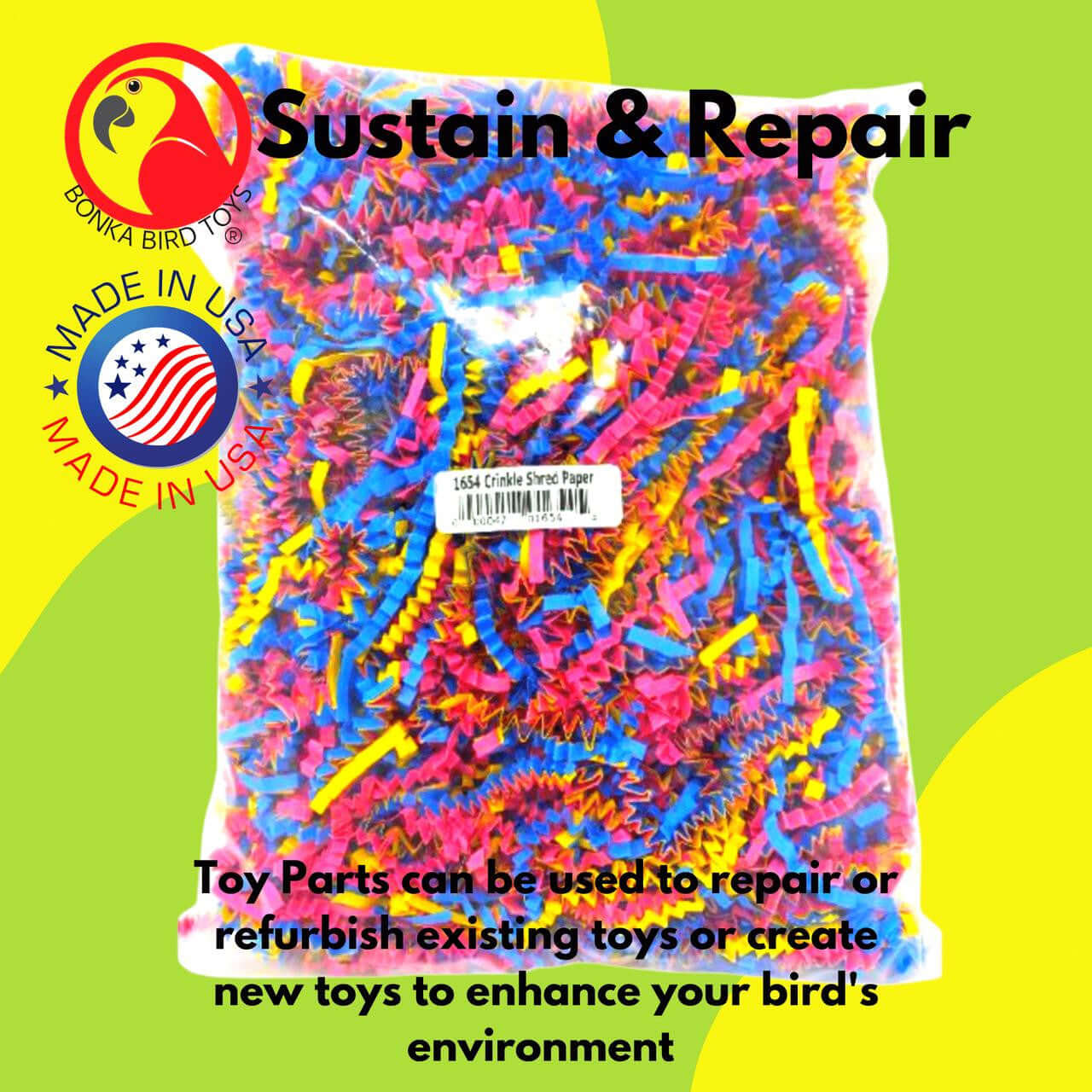 1654 Crinkle Shred Paper - Bonka Bird Toys