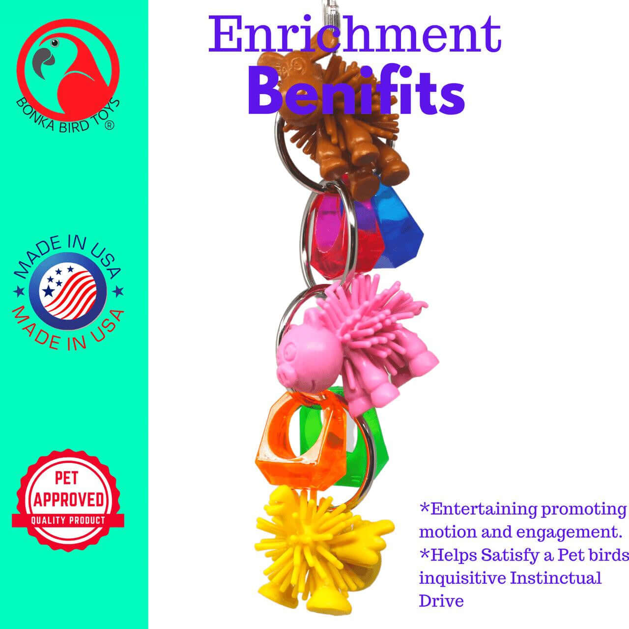 1716 Farm Ringer - Bonka Bird Toys