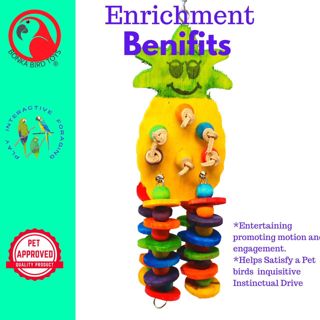 1733 Medium Pineapple - Bonka Bird Toys