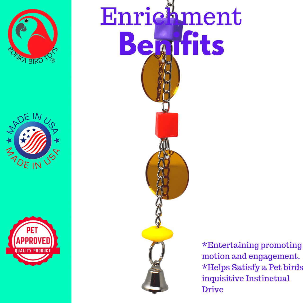 1747 Bead Mirror - Bonka Bird Toys