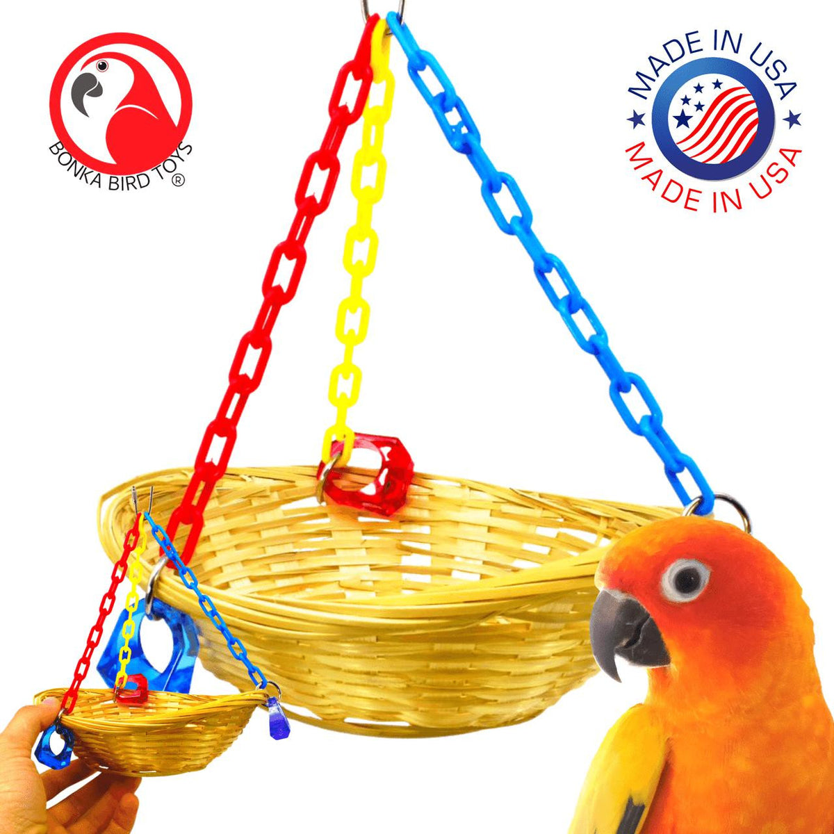 Bonka Bird Toys 1411 Huge Globe Rope Ring Swing.