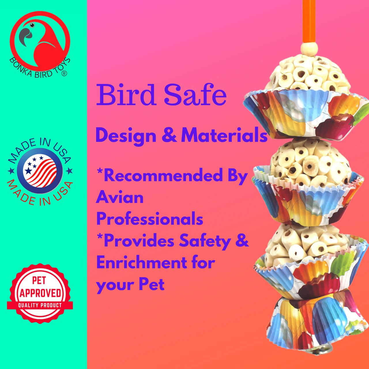 1931 Three Cake Bird Toy - Bonka Bird Toys