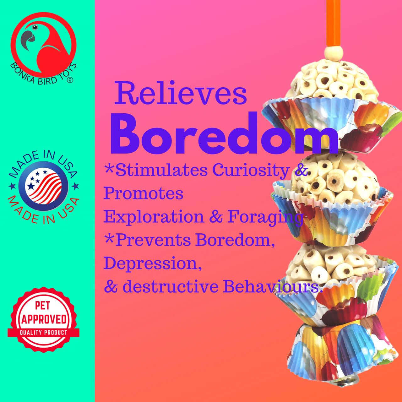 1931 Three Cake Bird Toy - Bonka Bird Toys