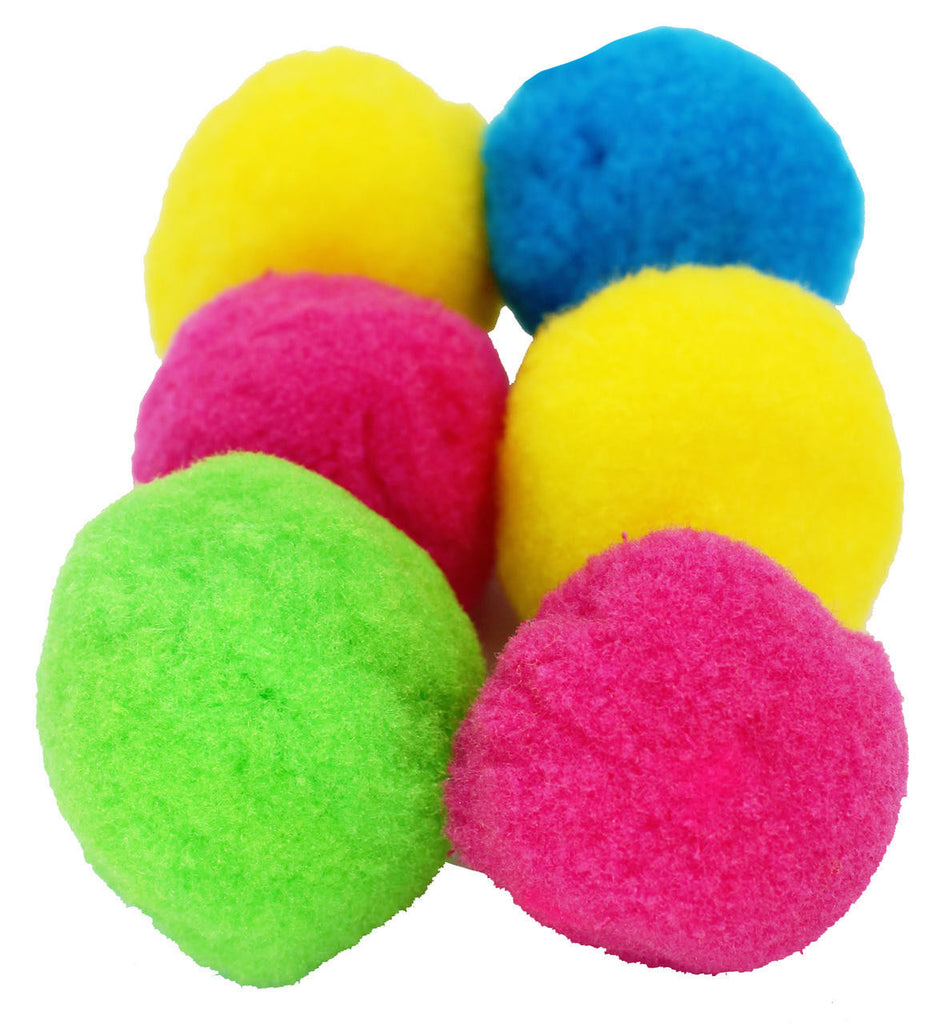 2025  6pk Colored Fuzzy Balls - Bonka Bird Toys