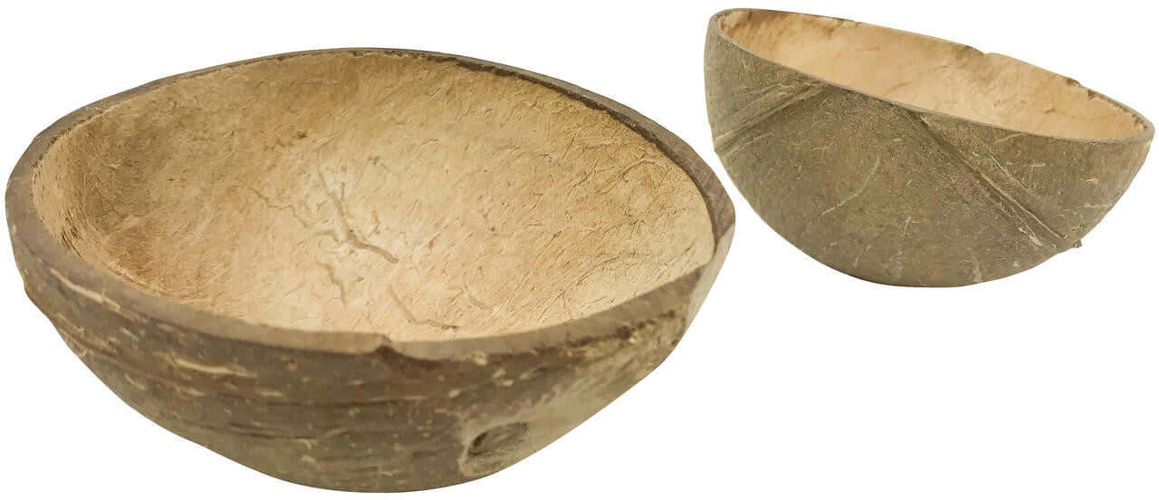 2055 2pk Coconut Cup Flat Base - Bonka Bird Toys