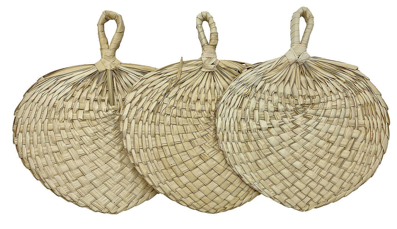 2100 pk3 Large Natural Raffia Fans - Bonka Bird Toys