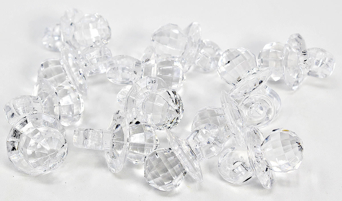 2175 Pk12 Clear Crystal Cut Pacifiers - Bonka Bird Toys