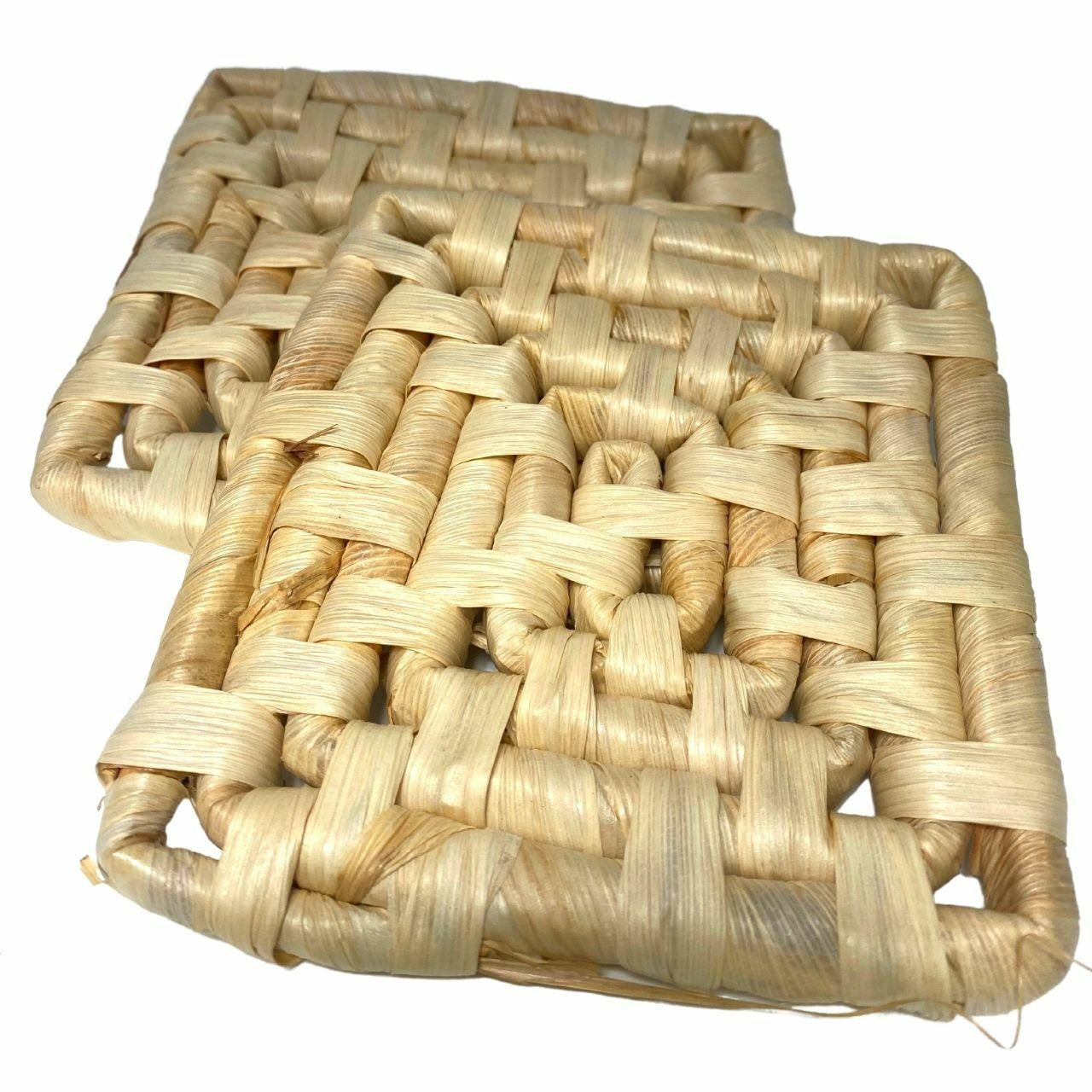 2254 Pk2 Palm Leaf Square Mats 6X6 - Bonka Bird Toys