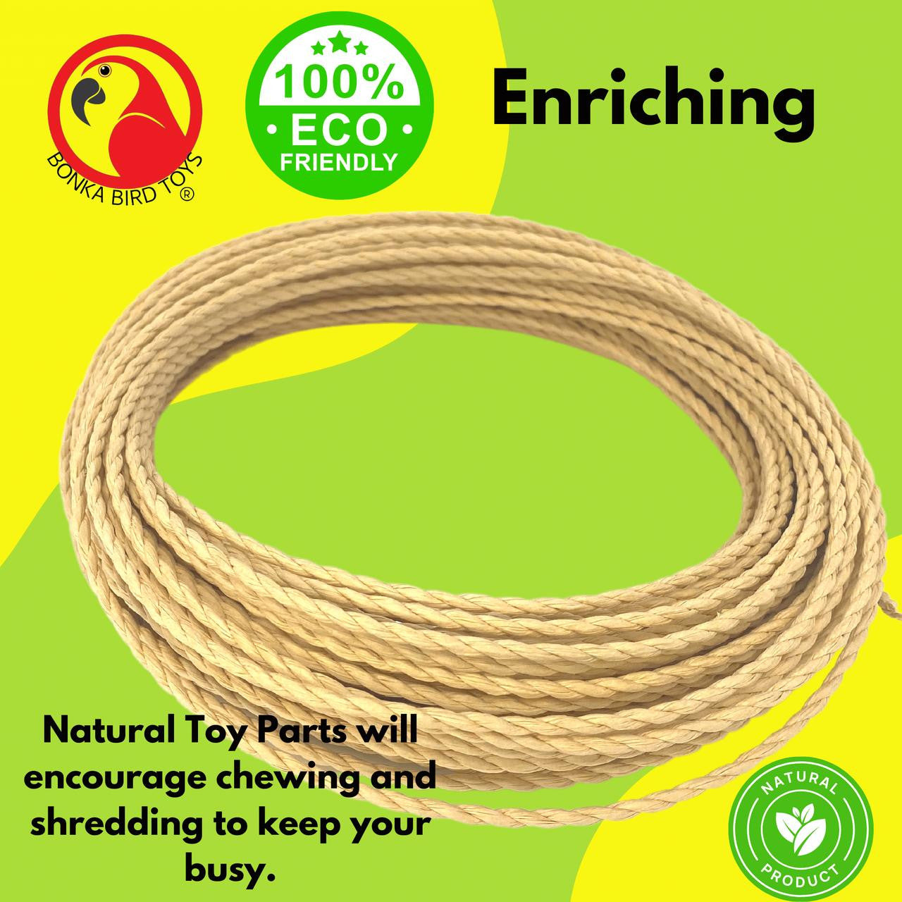 2265 100ft Natural Paper Cord Twist - Bonka Bird Toys