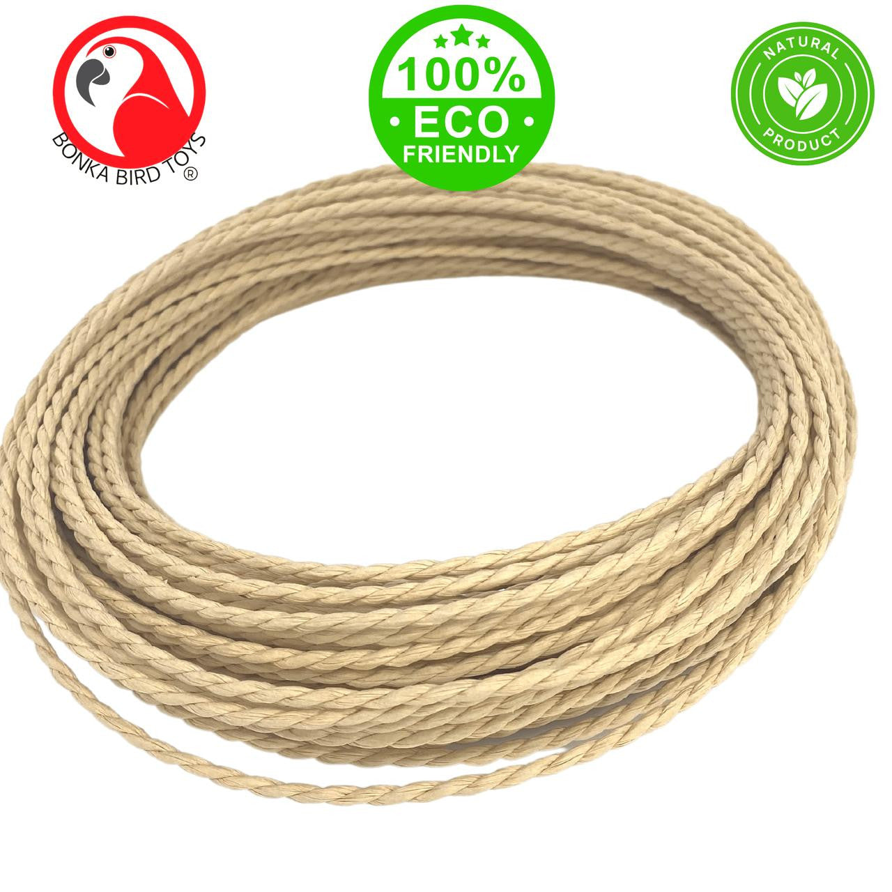 2265 100ft Natural Paper Cord Twist - Bonka Bird Toys