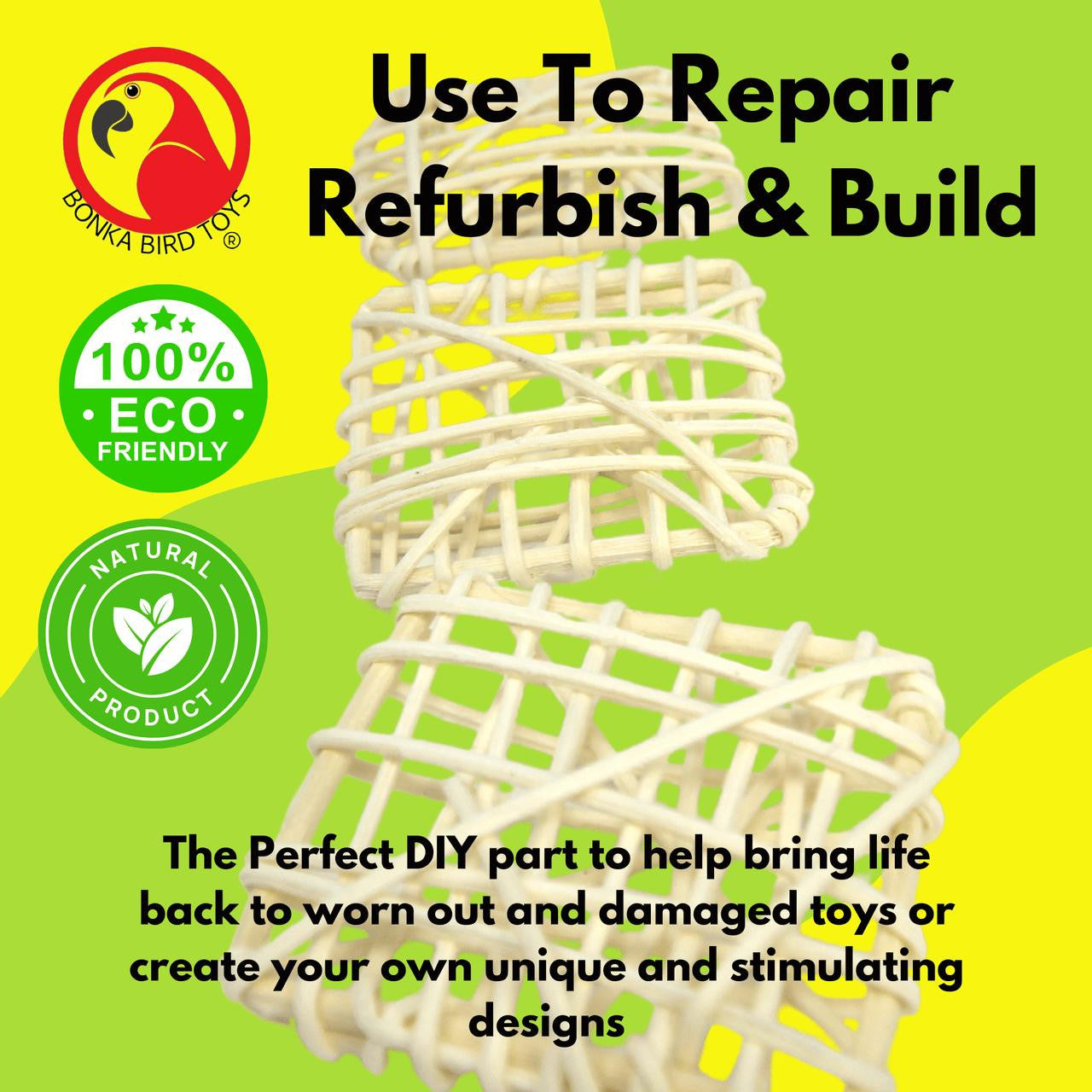 2271 Pk3 Natural Vine Squares - Bonka Bird Toys