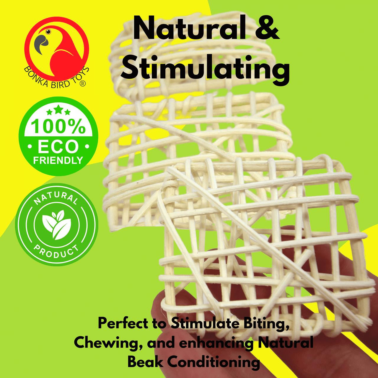 2271 Pk3 Natural Vine Squares - Bonka Bird Toys