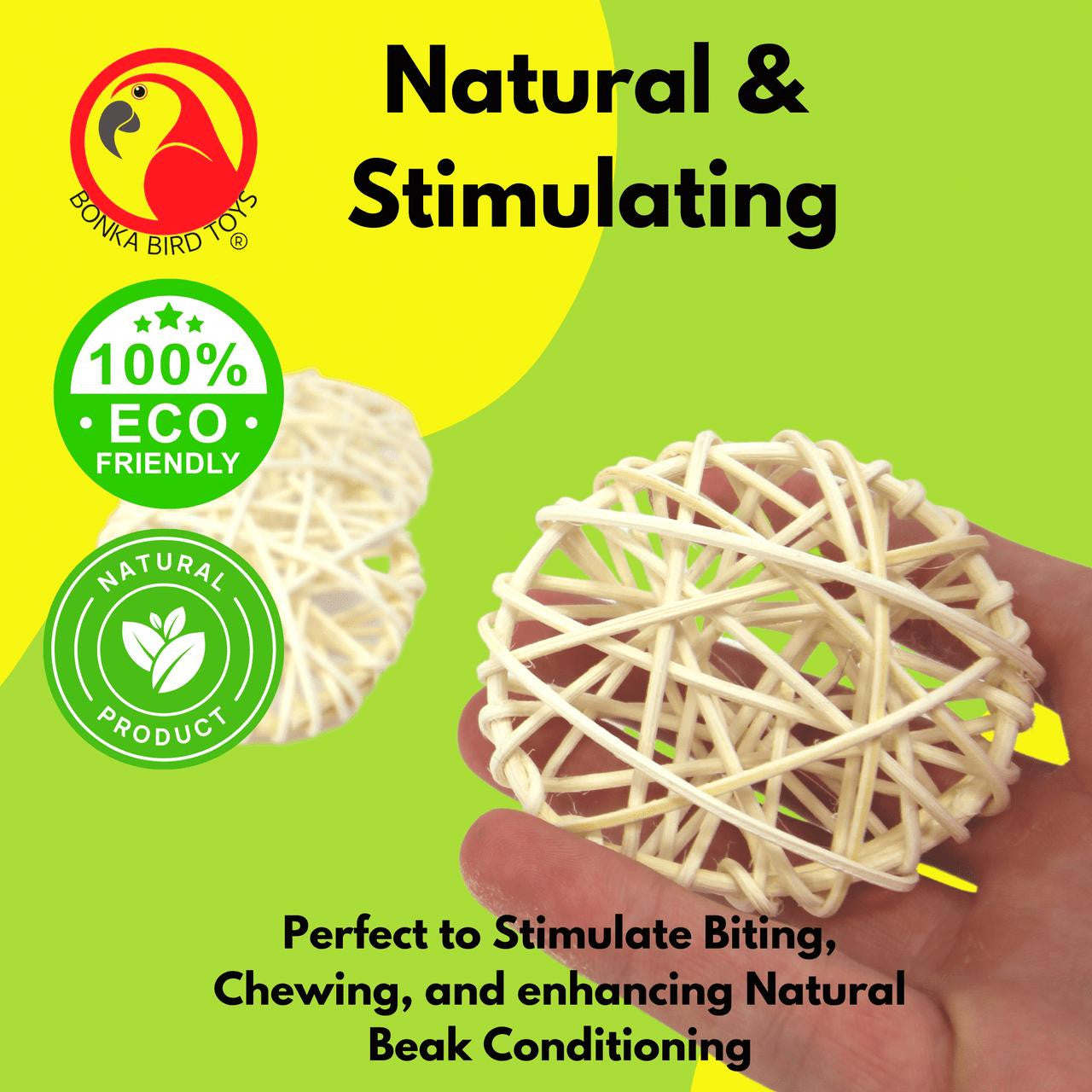 2273 Pk3 Natural Vine Rounds - Bonka Bird Toys