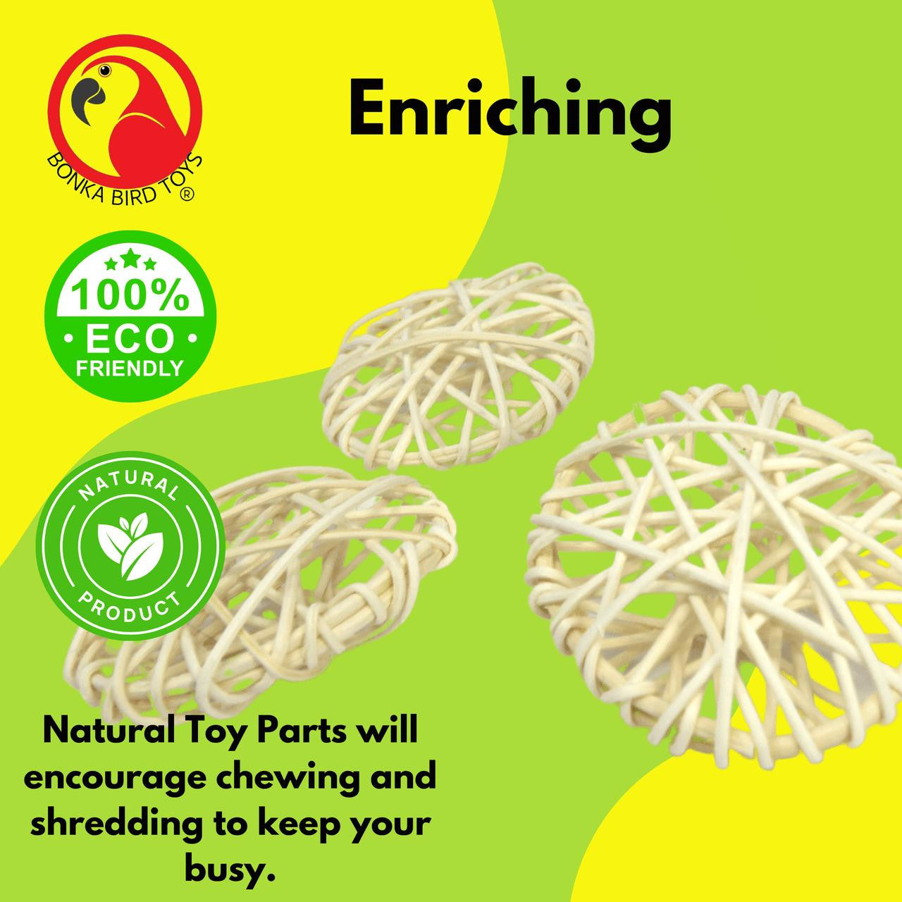 2273 Pk3 Natural Vine Rounds - Bonka Bird Toys