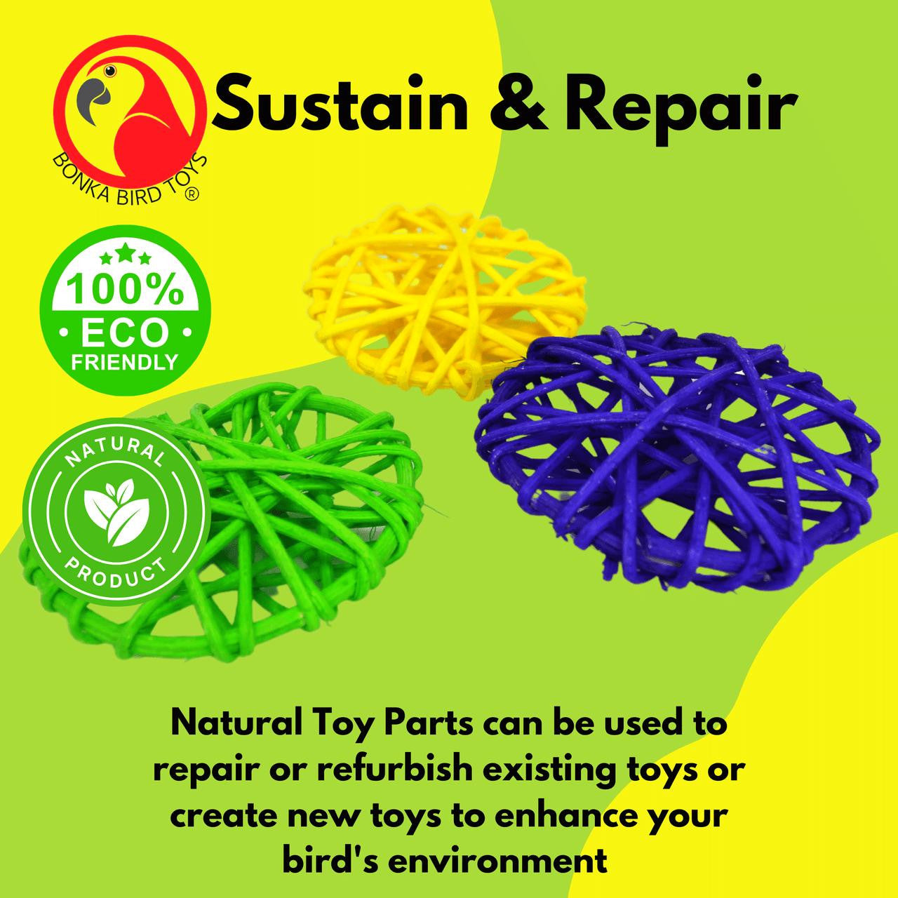 2274 Pk3 Colored Vine Rounds - Bonka Bird Toys