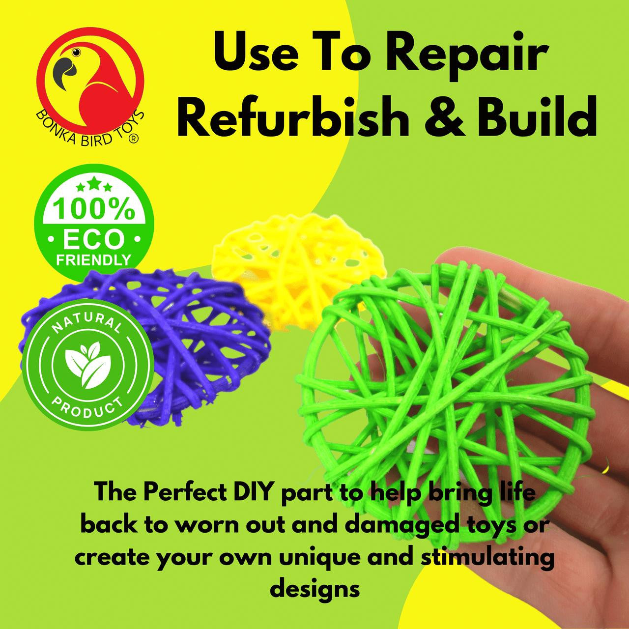 2274 Pk3 Colored Vine Rounds - Bonka Bird Toys