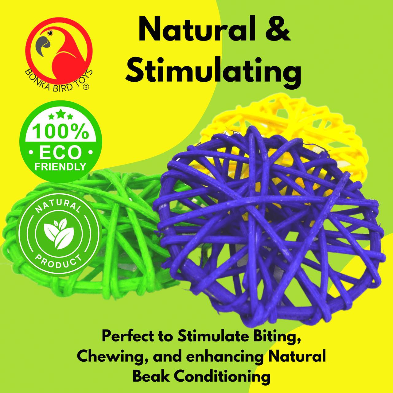 2274 Pk3 Colored Vine Rounds - Bonka Bird Toys