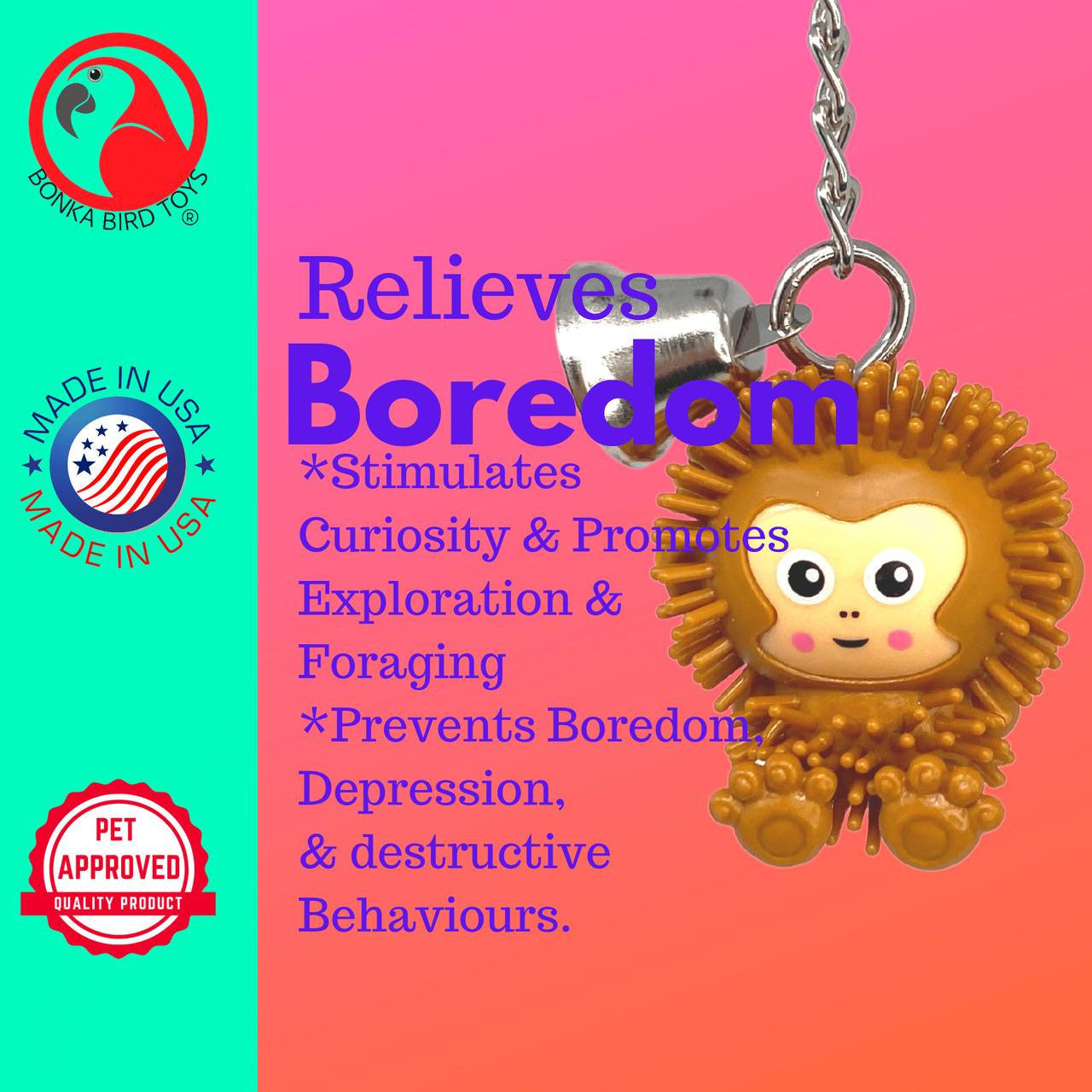 2279 Spikey Monkey - Bonka Bird Toys