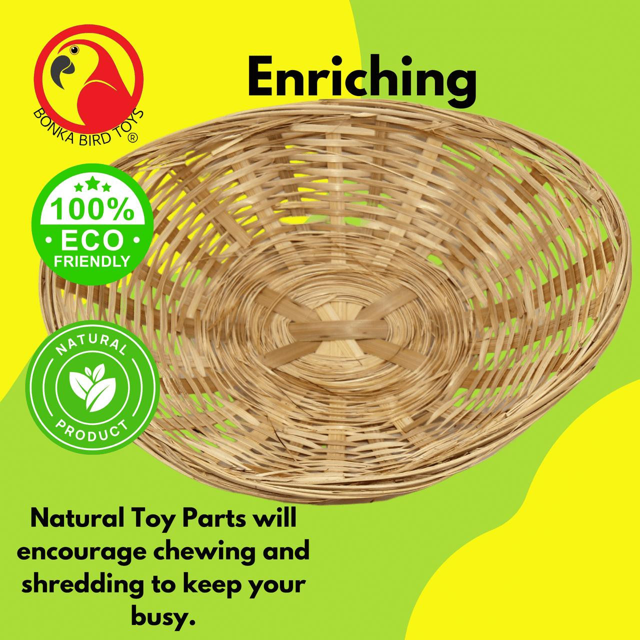 2281 11-Inch Bamboo Basket - Bonka Bird Toys