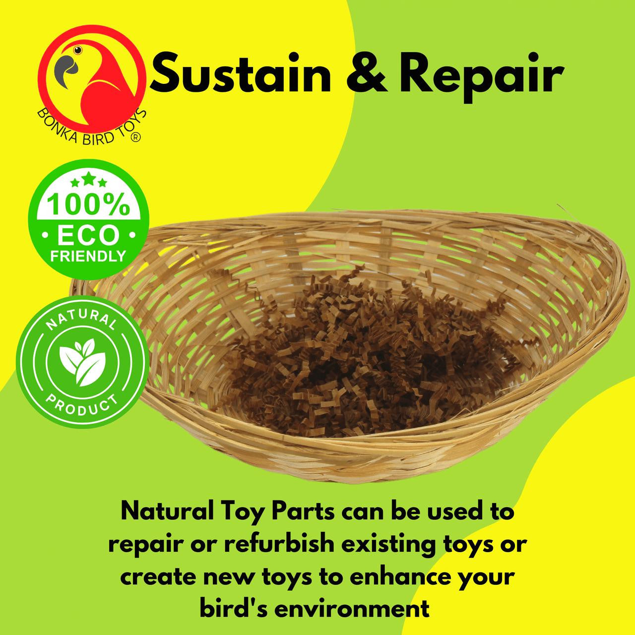 2281 11-Inch Bamboo Basket - Bonka Bird Toys