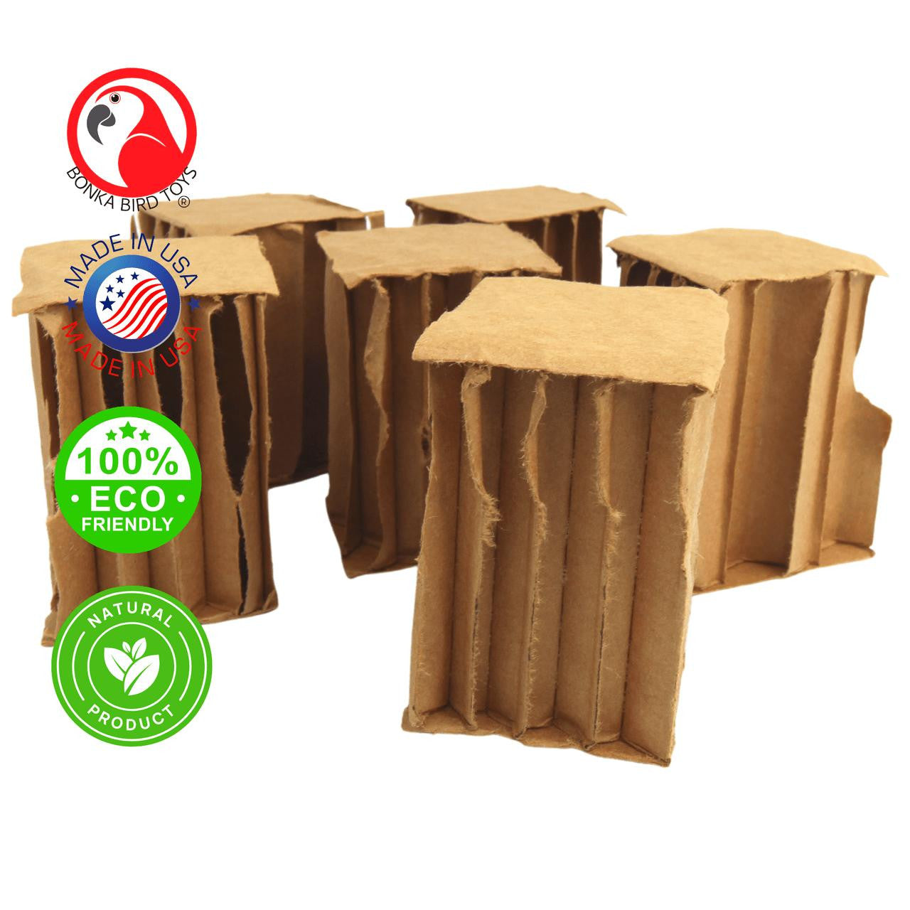 2294 Pk6 Oblong 3 Inch cardboard cube - Bonka Bird Toys