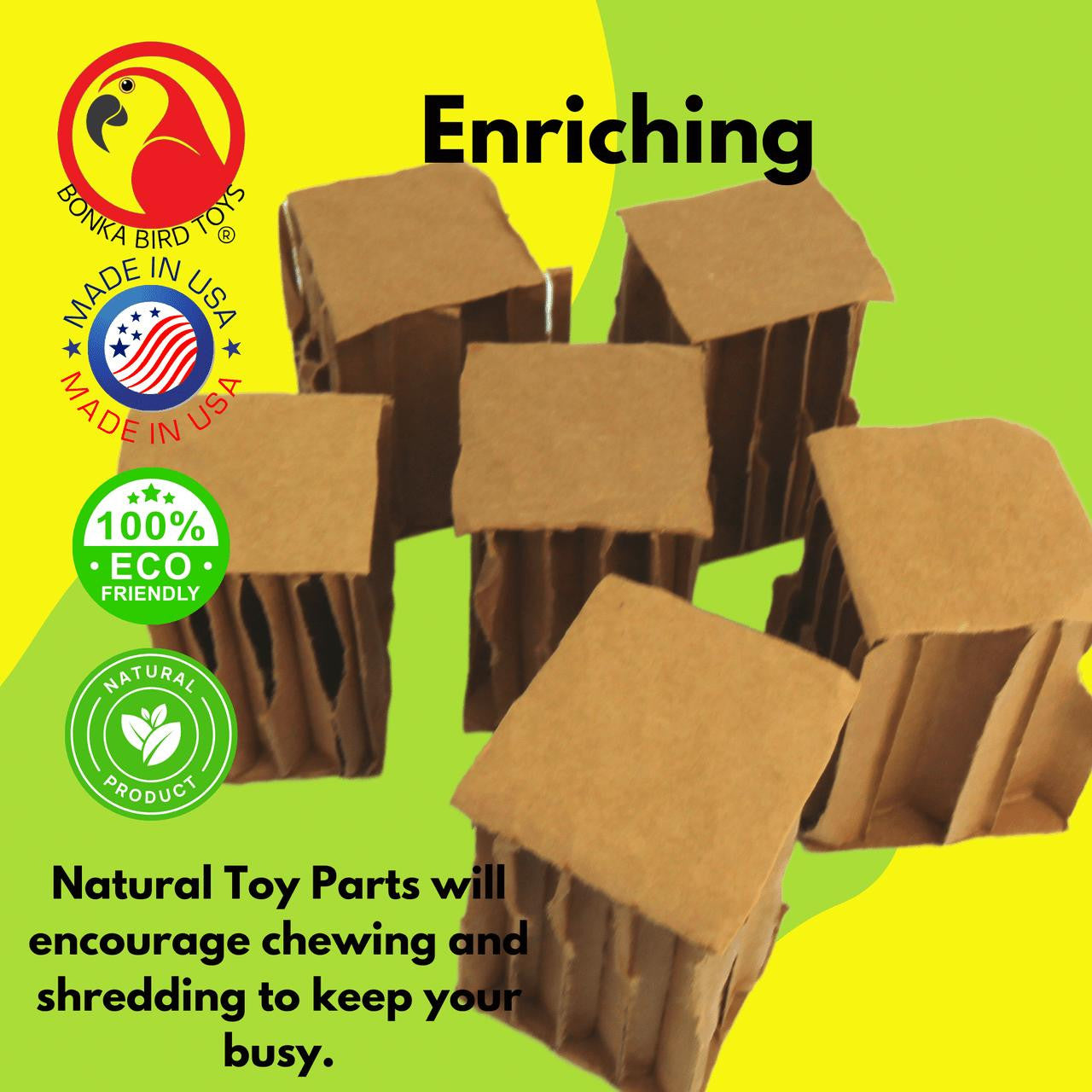 2294 Pk6 Oblong 3 Inch cardboard cube - Bonka Bird Toys