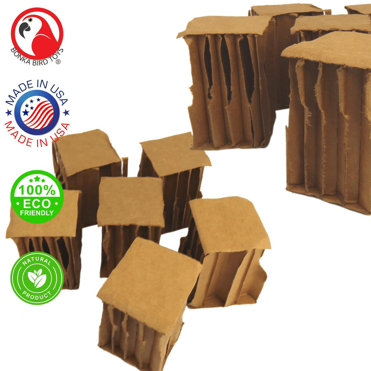 2294 Pk6 Oblong 3 Inch cardboard cube - Bonka Bird Toys