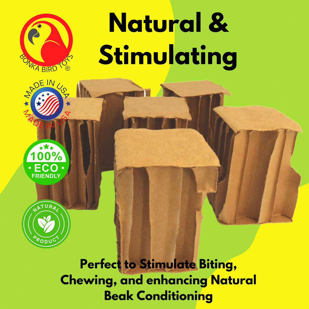 2294 Pk6 Oblong 3 Inch cardboard cube - Bonka Bird Toys