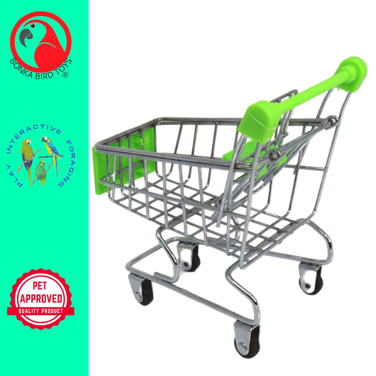 2297 Mini Shopping Cart Supermarket Handcart basket - Bonka Bird Toys