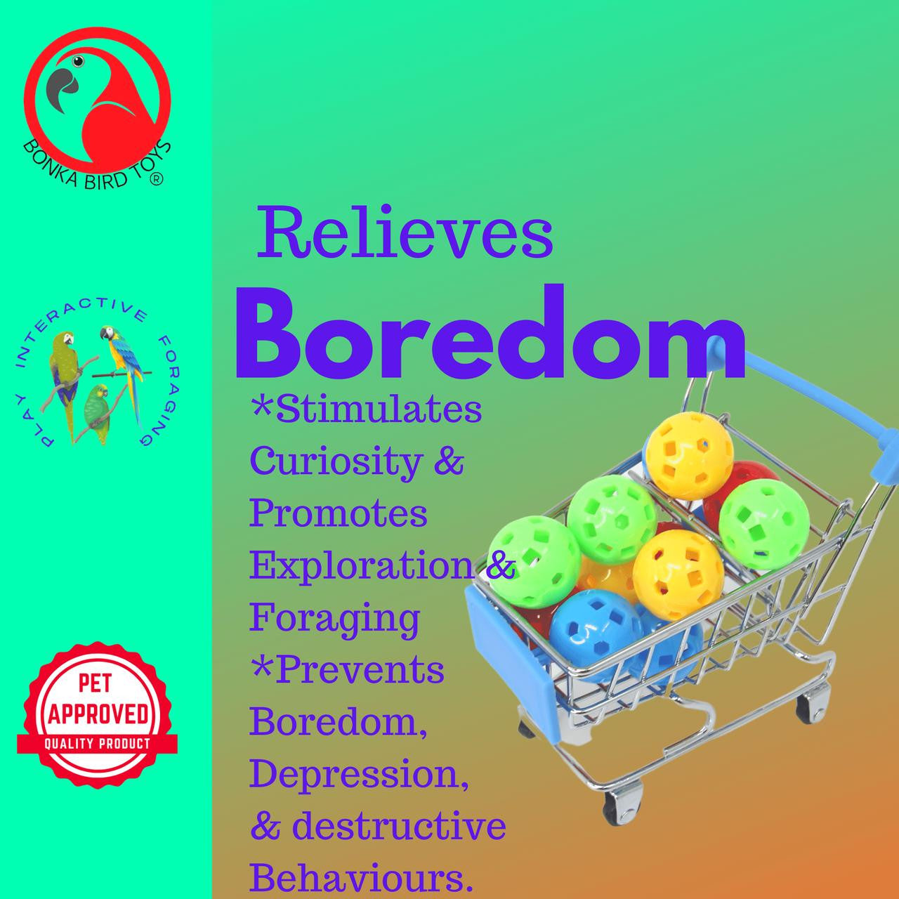 2297 Mini Shopping Cart Supermarket Handcart basket - Bonka Bird Toys