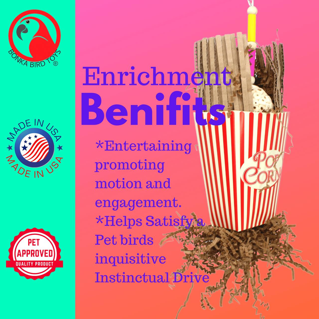 2319 Sola Popcorn - Bonka Bird Toys