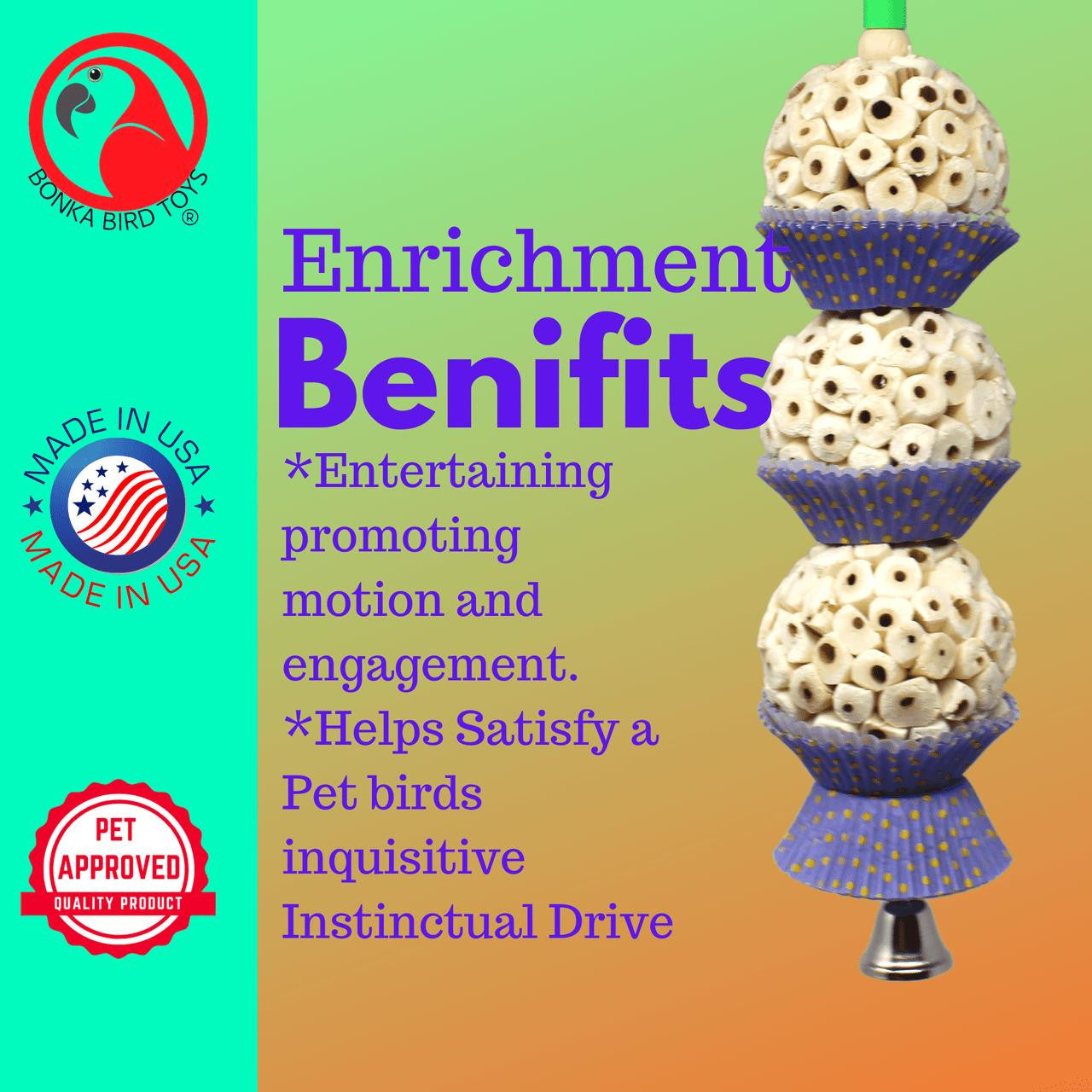 2366 Three Mini Cakes - Bonka Bird Toys