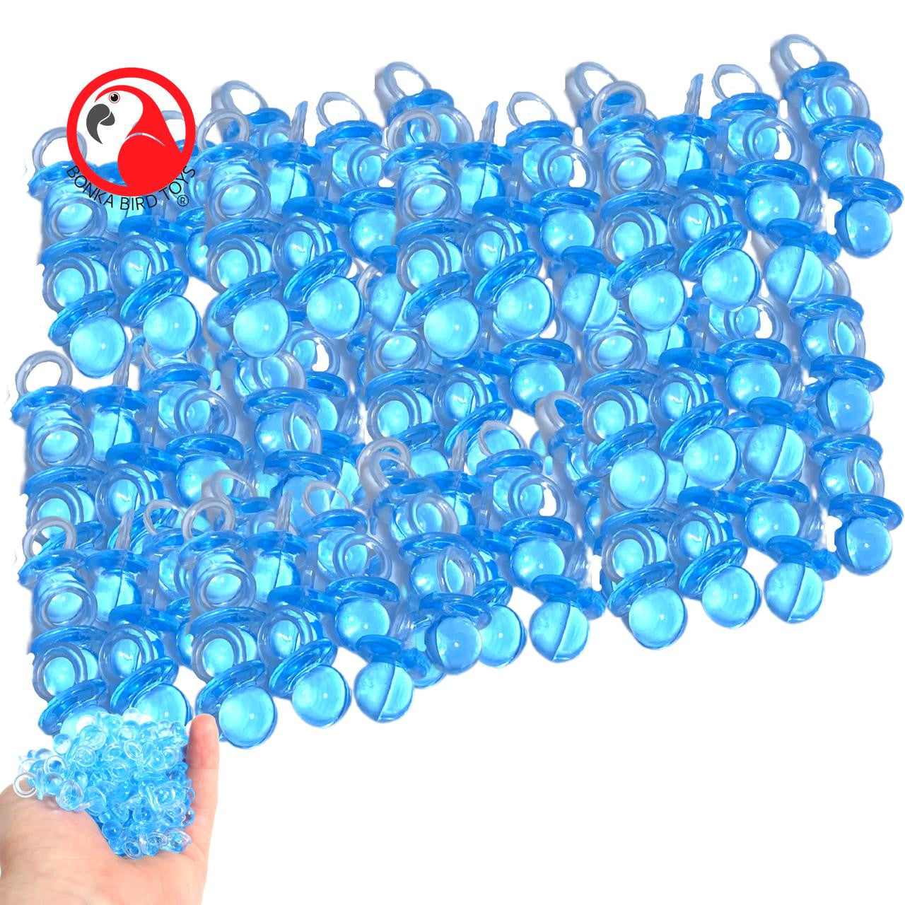 2820 Pk 144 Small Acrylic Pacifiers - Bonka Bird Toys