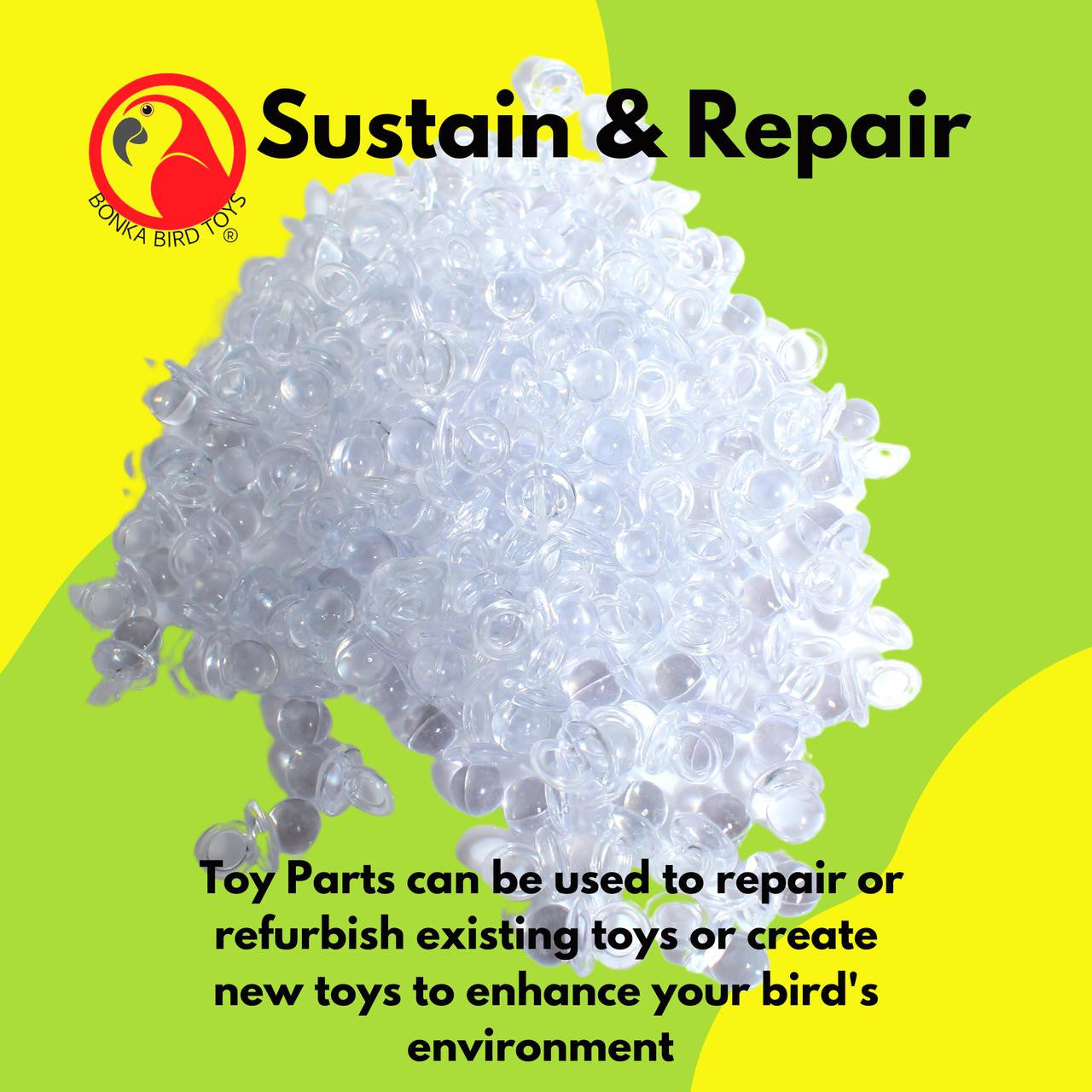 2820 Pk 144 Small Acrylic Pacifiers - Bonka Bird Toys