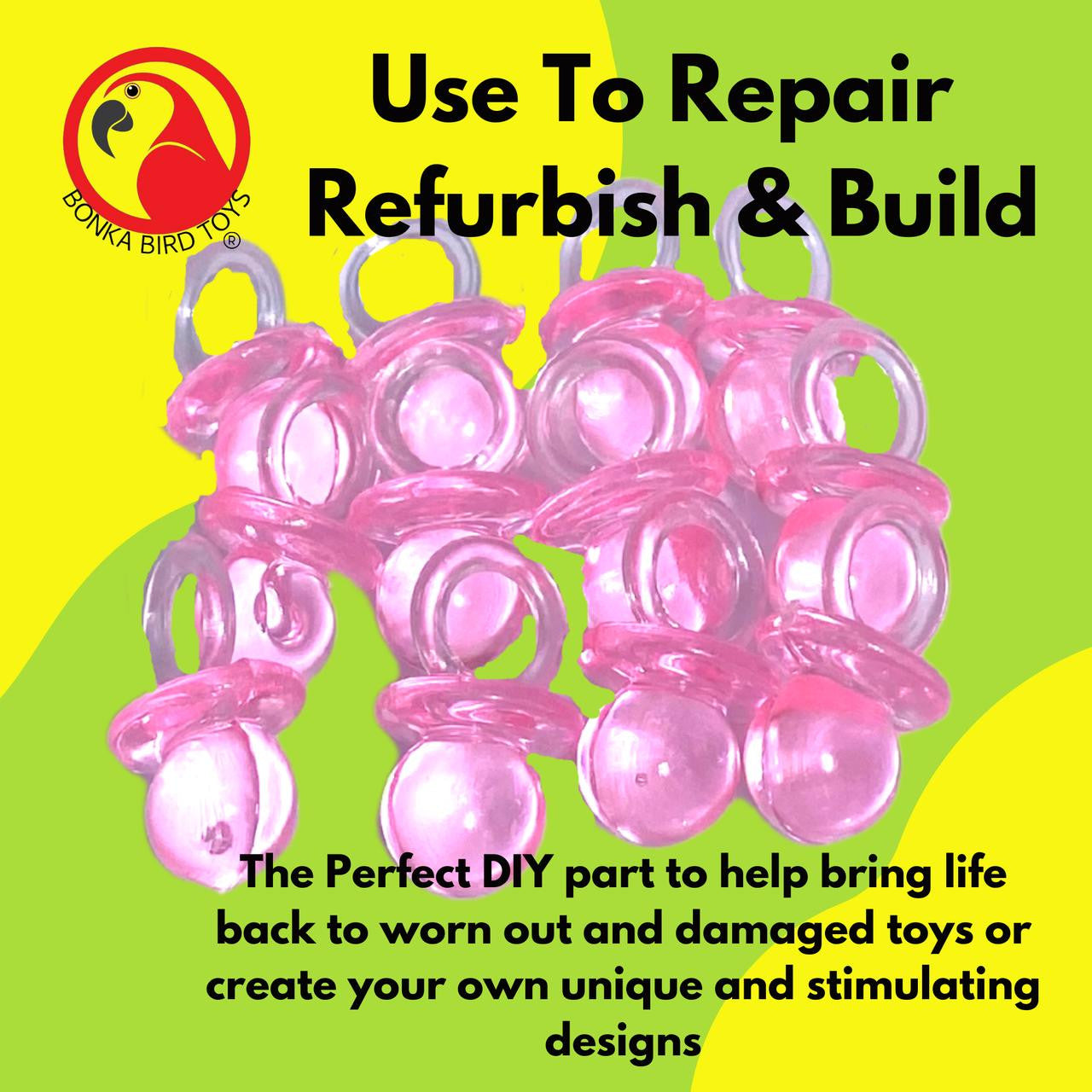 2820 Pk 144 Small Acrylic Pacifiers - Bonka Bird Toys