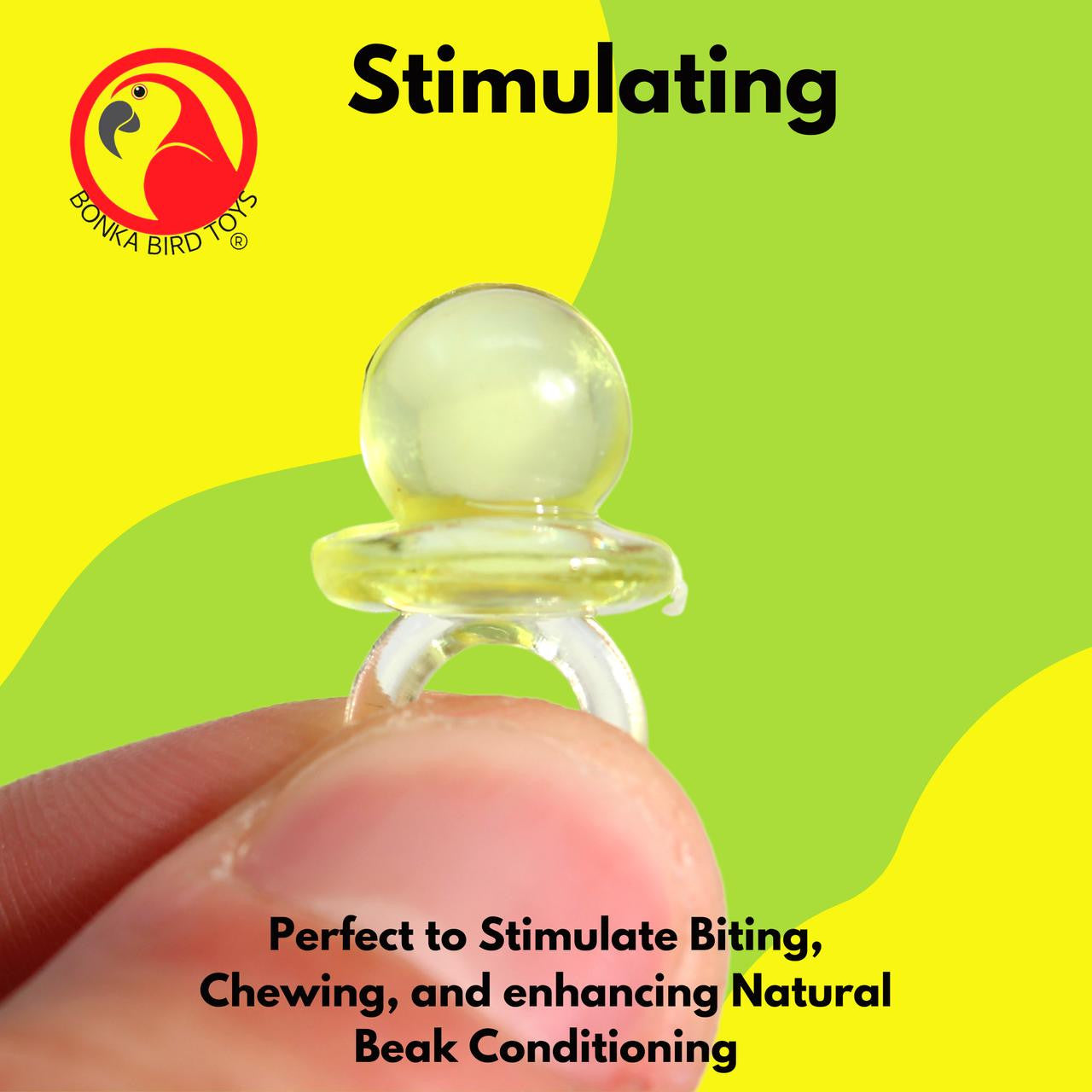 2820 Pk 144 Small Acrylic Pacifiers - Bonka Bird Toys