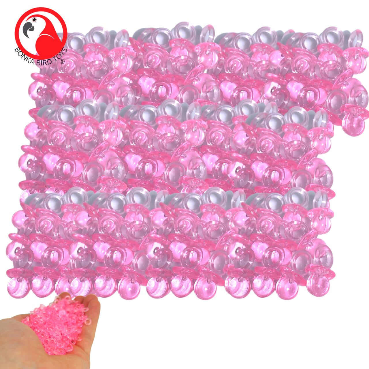 2821 Pk144 Extra Small Acrylic Pacifiers - Bonka Bird Toys