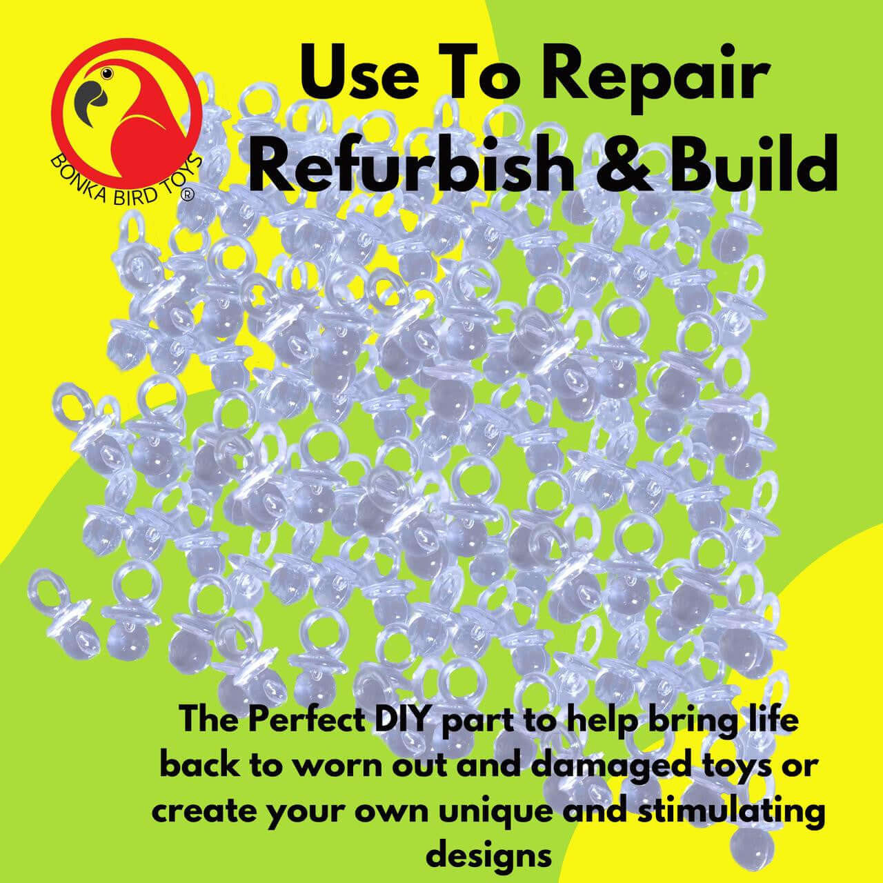 2821 Pk144 Extra Small Acrylic Pacifiers - Bonka Bird Toys