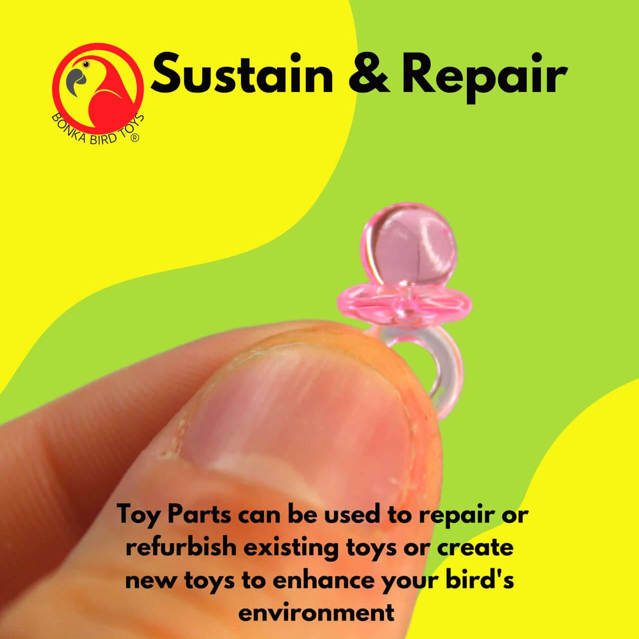 2821 Pk144 Extra Small Acrylic Pacifiers - Bonka Bird Toys