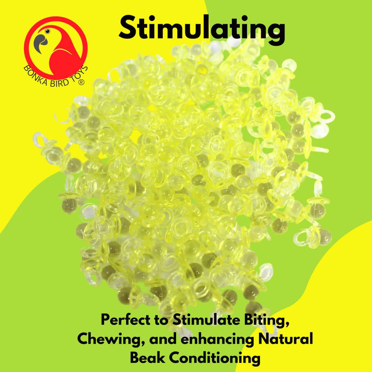 2821 Pk144 Extra Small Acrylic Pacifiers - Bonka Bird Toys