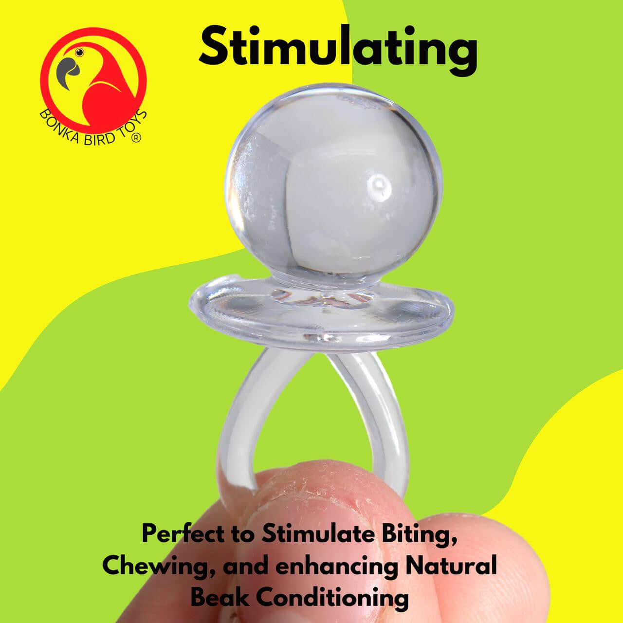 2822 24pk Medium Acrylic Pacifiers - Bonka Bird Toys