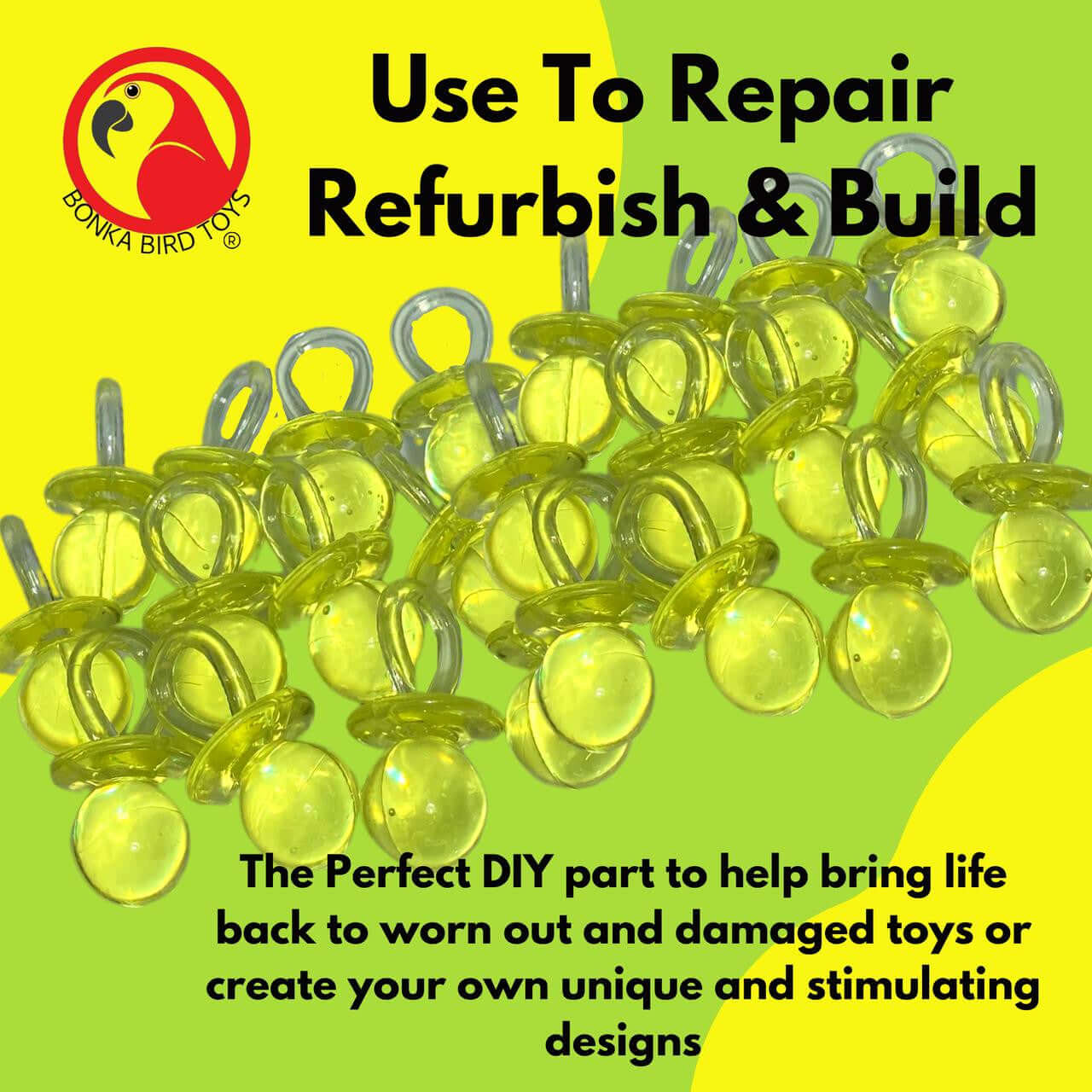 2822 24pk Medium Acrylic Pacifiers - Bonka Bird Toys