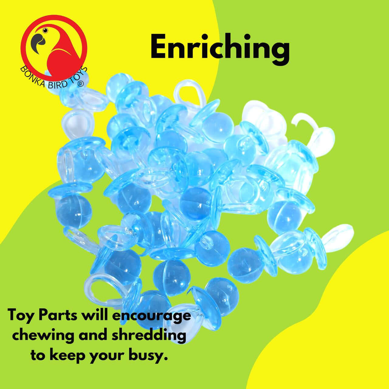 2822 24pk Medium Acrylic Pacifiers - Bonka Bird Toys