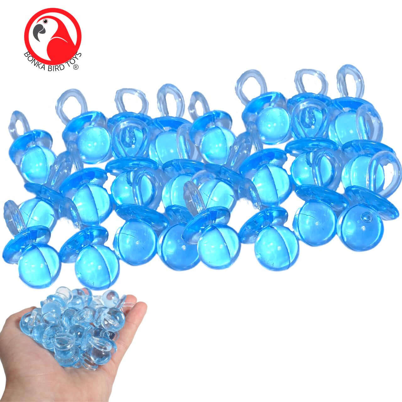 2822 24pk Medium Acrylic Pacifiers - Bonka Bird Toys