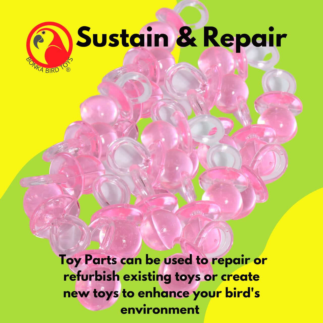 2822 24pk Medium Acrylic Pacifiers - Bonka Bird Toys