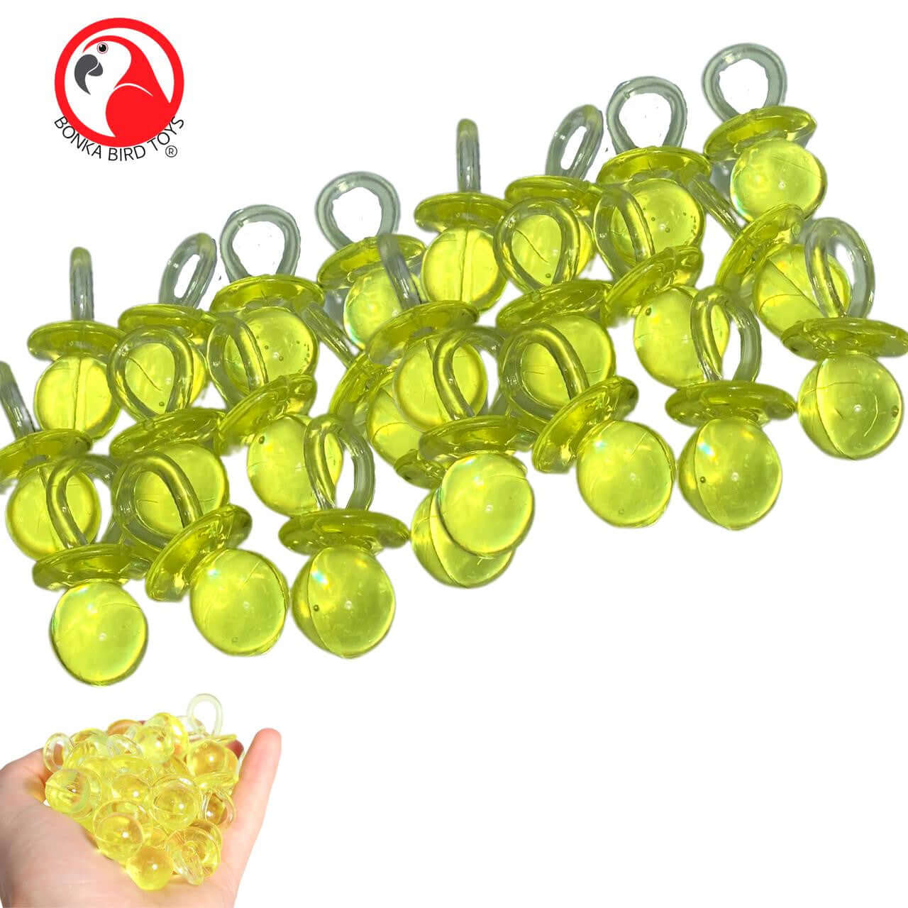 2822 24pk Medium Acrylic Pacifiers - Bonka Bird Toys