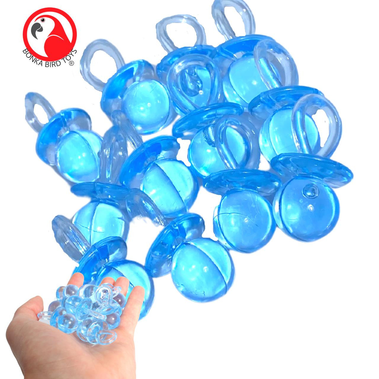2823 Pk12 Medium Acrylic Pacifiers - Bonka Bird Toys