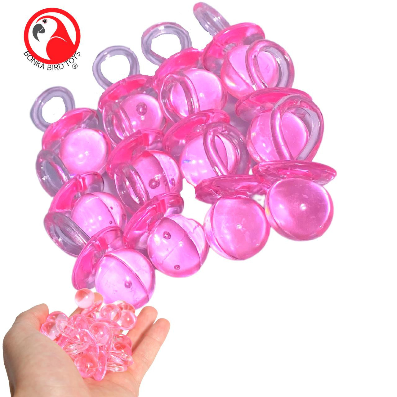 2823 Pk12 Medium Acrylic Pacifiers - Bonka Bird Toys