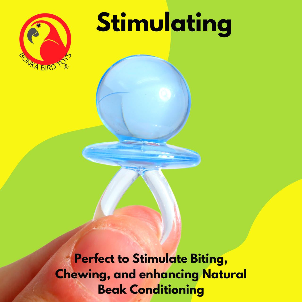 2823 Pk12 Medium Acrylic Pacifiers - Bonka Bird Toys